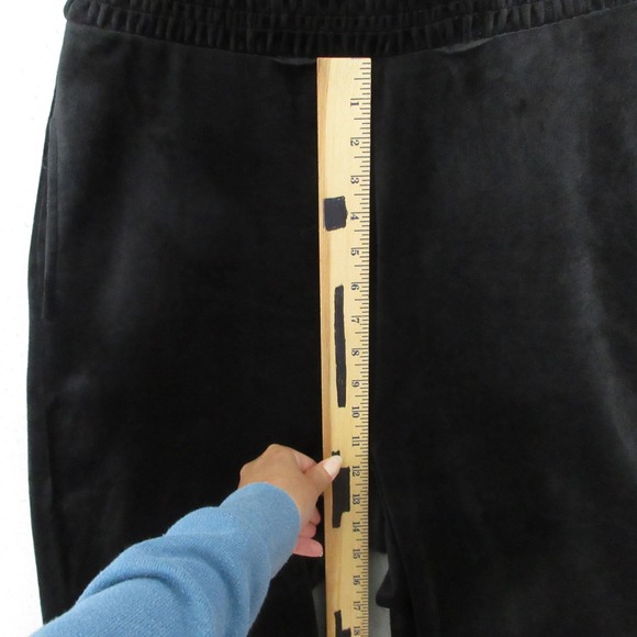 Juicy Couture Black Smocked Velour Jumpsuit Wide Leg Large Y2K Comfort Lounge - Picture 8 of 14